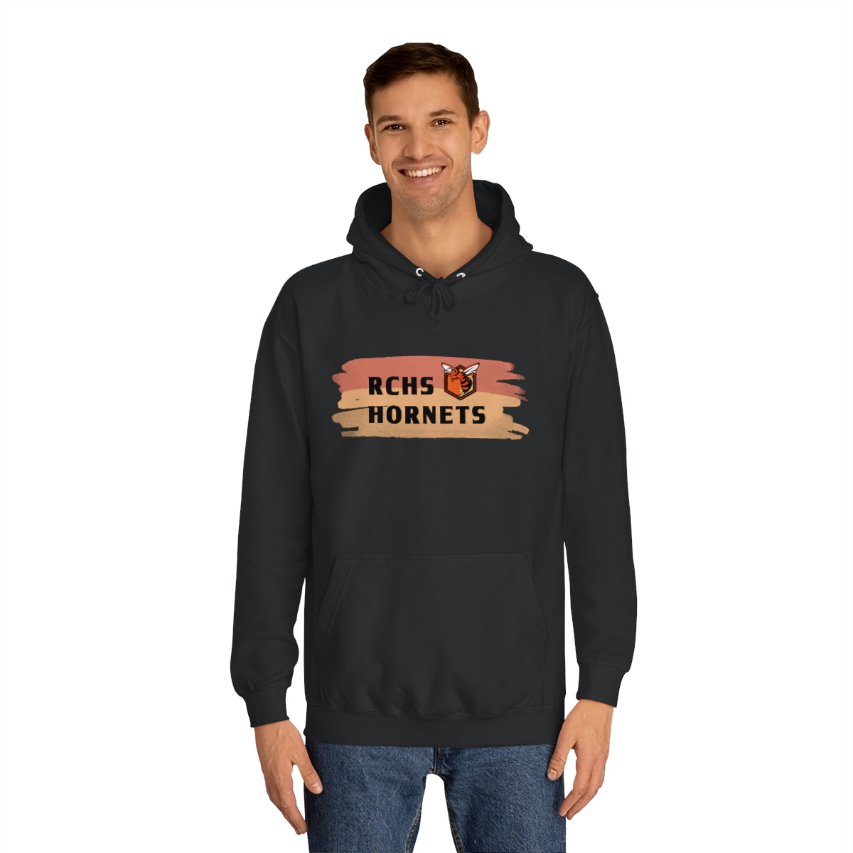 RCHS Hornets Watercolor Base Unisex College Hoodie