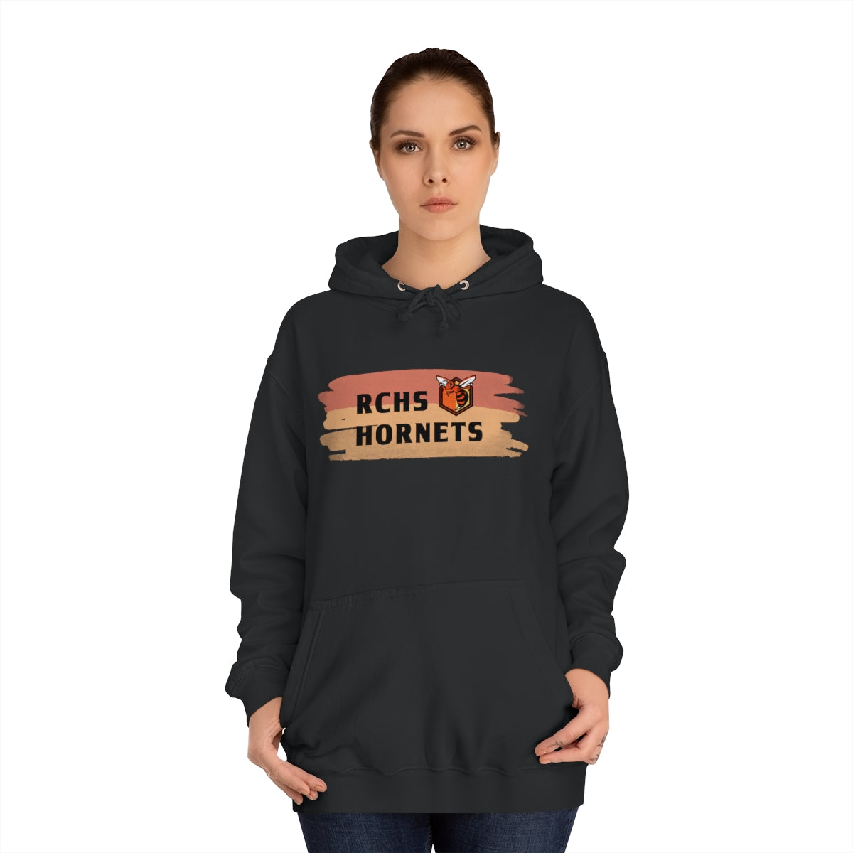 RCHS Hornets Watercolor Base Unisex College Hoodie